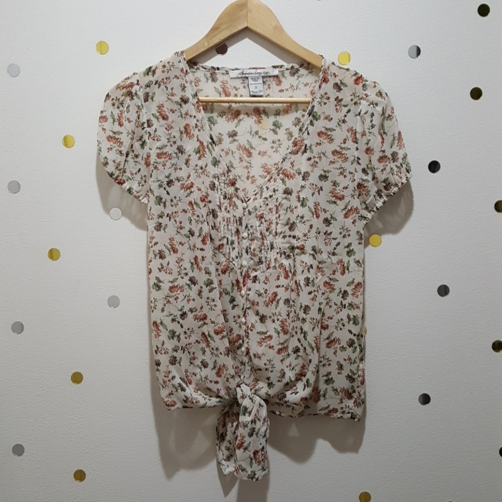 🛍 Sheer Floral Blouse